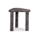 The classic atomic table of the 1950s, refreshed with modern materials. Finished in a deep plum, solid marble shapes an organic boomerang-style tabletop, working a subtle color pop into any room. Column legs add a luxe look reminiscent of Italian modernism. Amethyst Home provides interior design, new home construction design consulting, vintage area rugs, and lighting in the Houston metro area.