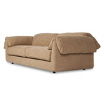 This two-over-two sofa is all about comfort. Feather-filled cushions fold over the frame, complemented by foam-fiber-feather seats. Upholstered in a taupe high-performance fabric, it balances its laid-back look with durability for every day. Amethyst Home provides interior design, new home construction design consulting, vintage area rugs, and lighting in the Austin metro area.
