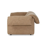 This two-over-two sofa is all about comfort. Feather-filled cushions fold over the frame, complemented by foam-fiber-feather seats. Upholstered in a taupe high-performance fabric, it balances its laid-back look with durability for every day. Amethyst Home provides interior design, new home construction design consulting, vintage area rugs, and lighting in the Houston metro area.