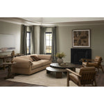 This two-over-two sofa is all about comfort. Feather-filled cushions fold over the frame, complemented by foam-fiber-feather seats. Upholstered in a taupe high-performance fabric, it balances its laid-back look with durability for every day. Amethyst Home provides interior design, new home construction design consulting, vintage area rugs, and lighting in the Los Angeles metro area.