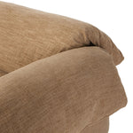 This two-over-two sofa is all about comfort. Feather-filled cushions fold over the frame, complemented by foam-fiber-feather seats. Upholstered in a taupe high-performance fabric, it balances its laid-back look with durability for every day. Amethyst Home provides interior design, new home construction design consulting, vintage area rugs, and lighting in the Park City metro area.