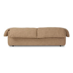 This two-over-two sofa is all about comfort. Feather-filled cushions fold over the frame, complemented by foam-fiber-feather seats. Upholstered in a taupe high-performance fabric, it balances its laid-back look with durability for every day. Amethyst Home provides interior design, new home construction design consulting, vintage area rugs, and lighting in the Portland metro area.