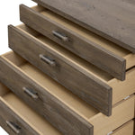 Featuring Marcela Grey Reclaimed French Oak Desk by Four Hands at Amethyst Home. Made from reclaimed French oak, a unique open frame design crafts a light look, while dark brass hardware adds warmth. Versatile grey finish, plus four drawers for generous storage space. Designed in partnership with longtime Four Hands collaborator Thomas Bina and Brazilian de. Amethyst Home provides interior design, new home construction design consulting, vintage area rugs, and lighting in the Nashville metro area.