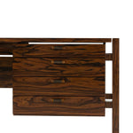 Featuring Marcela Natural Morado Veneer Desk by Four Hands at Amethyst Home. Made from natural morado with beautiful graining, this midcentury-inspired executive desk is fully finished for the option to float-style in a room.Overall Dimensions: 78.25"w x 26.50"d x 30.00"hWeight : 186.51 lbsMaterials: Morada Veneer, Engineered Hardwood. Amethyst Home provides interior design, new home construction design consulting, vintage area rugs, and lighting in the Austin metro area.