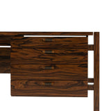 Featuring Marcela Natural Morado Veneer Desk by Four Hands at Amethyst Home. Made from natural morado with beautiful graining, this midcentury-inspired executive desk is fully finished for the option to float-style in a room.Overall Dimensions: 78.25"w x 26.50"d x 30.00"hWeight : 186.51 lbsMaterials: Morada Veneer, Engineered Hardwood. Amethyst Home provides interior design, new home construction design consulting, vintage area rugs, and lighting in the Austin metro area.