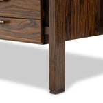 Featuring Marcela Natural Morado Veneer Desk by Four Hands at Amethyst Home. Made from natural morado with beautiful graining, this midcentury-inspired executive desk is fully finished for the option to float-style in a room.Overall Dimensions: 78.25"w x 26.50"d x 30.00"hWeight : 186.51 lbsMaterials: Morada Veneer, Engineered Hardwood. Amethyst Home provides interior design, new home construction design consulting, vintage area rugs, and lighting in the San Diego metro area.
