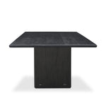 Designed by Thomas Bina and Ronald Sasson, a design partnership blending both modern minimalist and Brazilian influences. Grand-scale dining table is crafted from reclaimed French oak with tapered pedestal panels connected at the base. Seats 12 Amethyst Home provides interior design, new home construction design consulting, vintage area rugs, and lighting in the Omaha metro area.