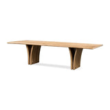 Featuring Marcon Natural Reclaimed French Oak Dining Table by Four Hands at Amethyst Home. Designed by Thomas Bina and Ronald Sasson, a design partnership blending both modern minimalist and Brazilian influences. Grand-scale dining table is crafted from natural reclaimed French oak with sleek tapered pedestal panels connected at the base. Seats 12.
Overall. Amethyst Home provides interior design, new home construction design consulting, vintage area rugs, and lighting in the Scottsdale metro area.
