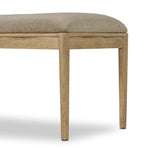 Create extra seating in any space with a timeless bench look made from solid oak and soft velvet in a worn sage hue Amethyst Home provides interior design, new home construction design consulting, vintage area rugs, and lighting in the Park City metro area.