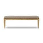 Create extra seating in any space with a timeless bench look made from solid oak and soft velvet in a worn sage hue Amethyst Home provides interior design, new home construction design consulting, vintage area rugs, and lighting in the Scottsdale metro area.