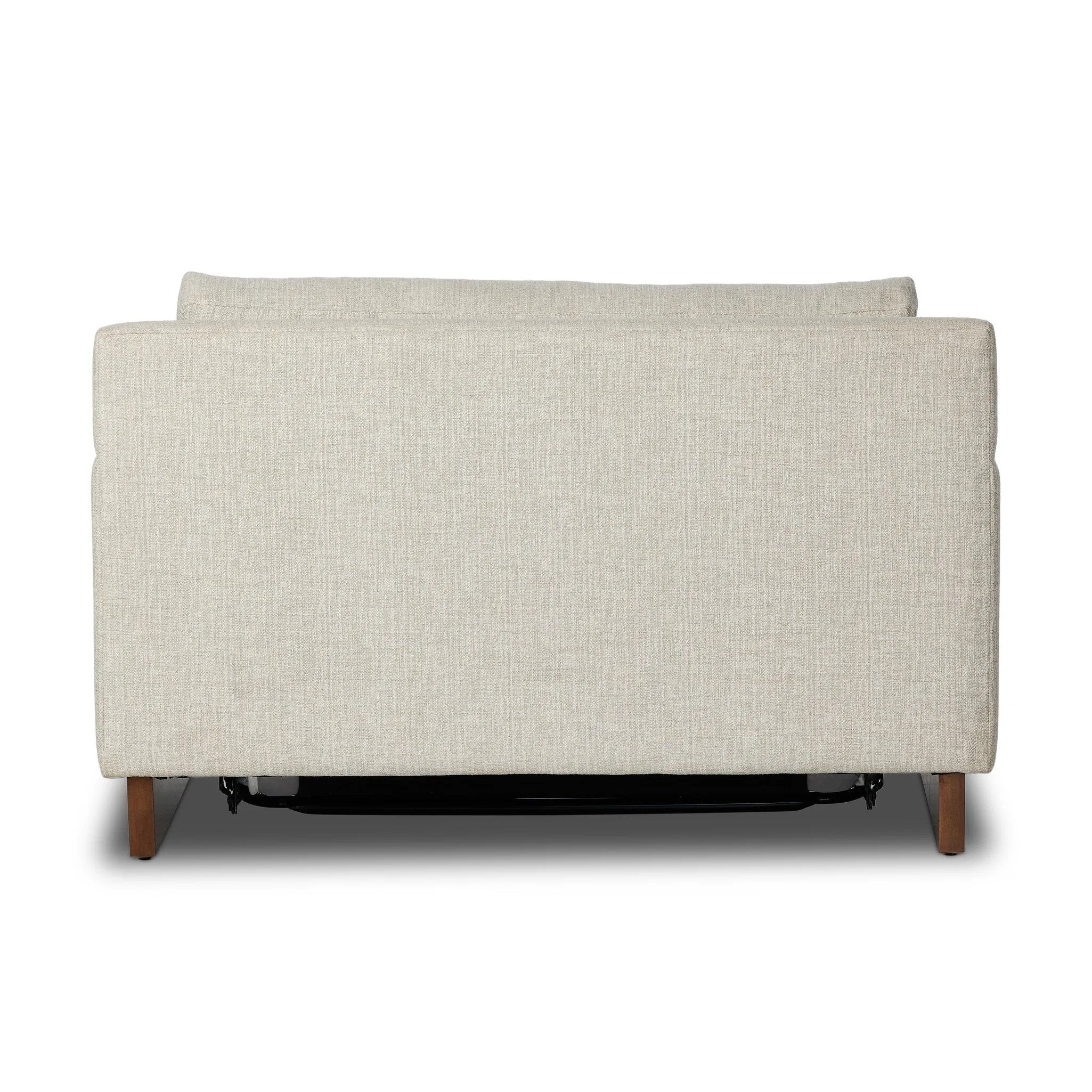 Featuring Marquez Alameda Snow Sleeper Chair by Four Hands at Amethyst Home. Transform any room into a comfortable guest space with the Marquez Alameda Snow Sleeper Chair. This versatile sleeper chair easily folds out into a cozy bed, perfect for accommodating unexpected overnight guests. Its sleek and modern design adds style to your space while providing a f. Amethyst Home provides interior design, new home construction design consulting, vintage area rugs, and lighting in the Dallas metro area.