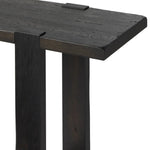 Smoked black oak shapes a simple, open-style console table, with through-tenon joints for an updated farmhouse look.As lovers of luxe style at Amethyst, we love the warm modern inspired Matei Console Table - Smoked Black. This item pairs well with other brands such as Surya and is perfect for minimalist homes Amethyst Home provides interior design, new home construction design consulting, vintage area rugs, and lighting in the Calabasas metro area.