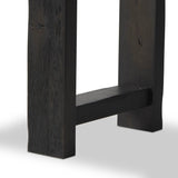 Smoked black oak shapes a simple, open-style console table, with through-tenon joints for an updated farmhouse look.As lovers of luxe style at Amethyst, we love the warm modern inspired Matei Console Table - Smoked Black. This item pairs well with other brands such as Surya and is perfect for minimalist homes Amethyst Home provides interior design, new home construction design consulting, vintage area rugs, and lighting in the Los Angeles metro area.
