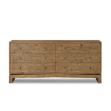 Work organic character into your bedroom styling with a six-drawer dresser of solid reclaimed pine. A rustic finish plays up natural knots and graining, for a beautifully rich look Amethyst Home provides interior design, new home construction design consulting, vintage area rugs, and lighting in the Calabasas metro area.