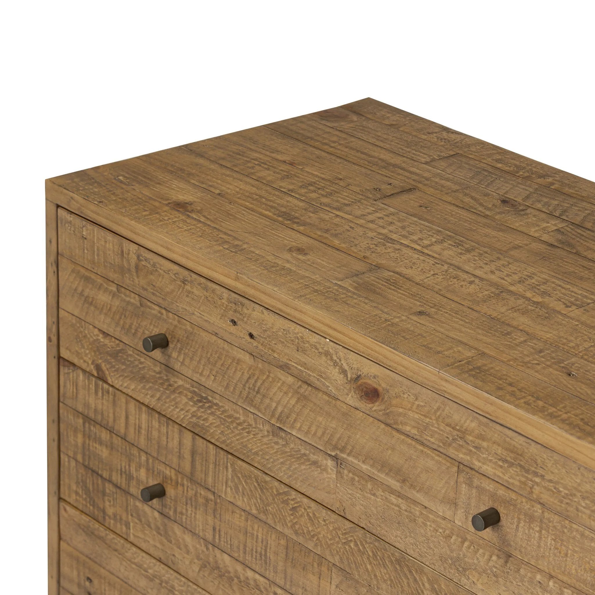 Work organic character into your bedroom styling with a six-drawer dresser of solid reclaimed pine. A rustic finish plays up natural knots and graining, for a beautifully rich look Amethyst Home provides interior design, new home construction design consulting, vintage area rugs, and lighting in the Laguna Beach metro area.