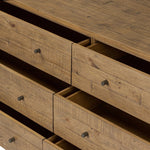 Work organic character into your bedroom styling with a six-drawer dresser of solid reclaimed pine. A rustic finish plays up natural knots and graining, for a beautifully rich look Amethyst Home provides interior design, new home construction design consulting, vintage area rugs, and lighting in the Seattle metro area.
