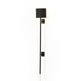 Featuring Maurice Matte Black Plaster Sconce by Four Hands at Amethyst Home. Housed behind a curved black shade, light beams with a soft glow both upward and downward from this plug-in sconce.  A  slim pole to hide the cord and a convenient switch on the backplate create a seamless look.Overall Dimensions: 8.00"w x 7.50"d x 50.00"hWeight : 6.61 lbsMaterial. Amethyst Home provides interior design, new home construction design consulting, vintage area rugs, and lighting in the Washington metro area.