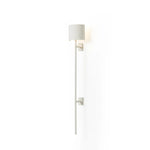 Featuring Maurice Matte White Plaster Sconce by Four Hands at Amethyst Home. Housed behind a curved black shade, light beams with a soft glow both upward and downward from this plug-in sconce.  A  slim pole to hide the cord and a convenient switch on the backplate create a seamless look.Overall Dimensions: 8.00"w x 7.50"d x 50.00"hWeight : 6.61 lbsMate. Amethyst Home provides interior design, new home construction design consulting, vintage area rugs, and lighting in the Salt Lake City metro area.