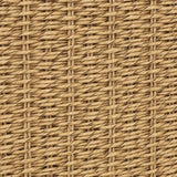 Sustainably made with zero waste, luxurious Italian upholstery places a new and unique spin on indoor/outdoor seating, offering soft, durable fabric that's highly resistant to sun, stains, mold and abrasion. Shell framing of faux hyacinth weaves for extra texture, with casters for ease of use. Amethyst Home provides interior design, new home construction design consulting, vintage area rugs, and lighting in the Alpharetta metro area.