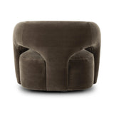 Featuring Mazie Monte Olive Swivel Chair by Four Hands at Amethyst Home. A fluid play on seating. This statement-making swivel chair features subtle cutouts on the back, with plush arms that hug the seat. Upholstered in an olive faux wool-mohair, bringing a plush moment to a classic frame.Overall Dimensions: 36.00"w x 32.00"d x 28.50"hWeight : 71.65 lbsMate. Amethyst Home provides interior design, new home construction design consulting, vintage area rugs, and lighting in the Calabasas metro area.