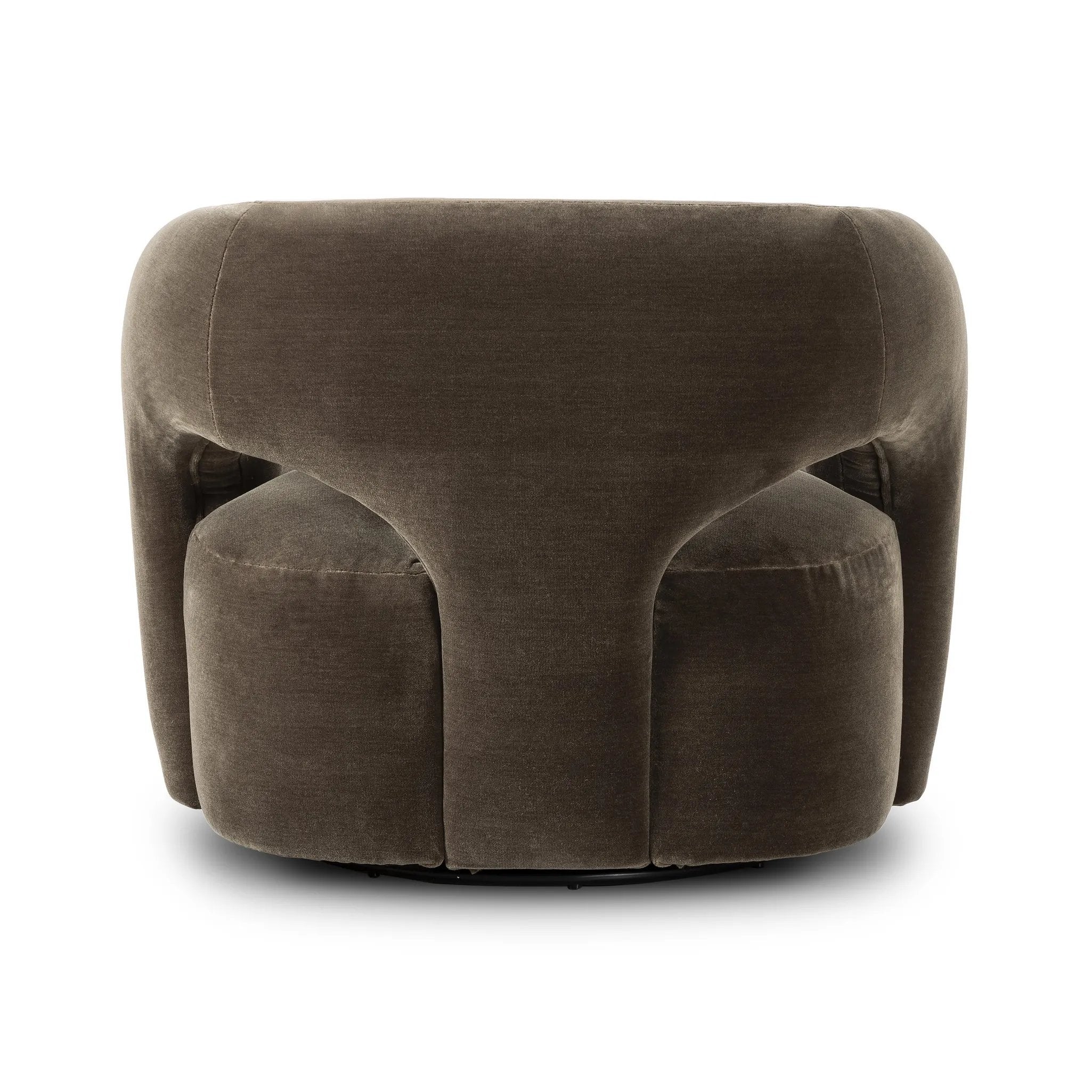 Featuring Mazie Monte Olive Swivel Chair by Four Hands at Amethyst Home. A fluid play on seating. This statement-making swivel chair features subtle cutouts on the back, with plush arms that hug the seat. Upholstered in an olive faux wool-mohair, bringing a plush moment to a classic frame.Overall Dimensions: 36.00"w x 32.00"d x 28.50"hWeight : 71.65 lbsMate. Amethyst Home provides interior design, new home construction design consulting, vintage area rugs, and lighting in the Calabasas metro area.