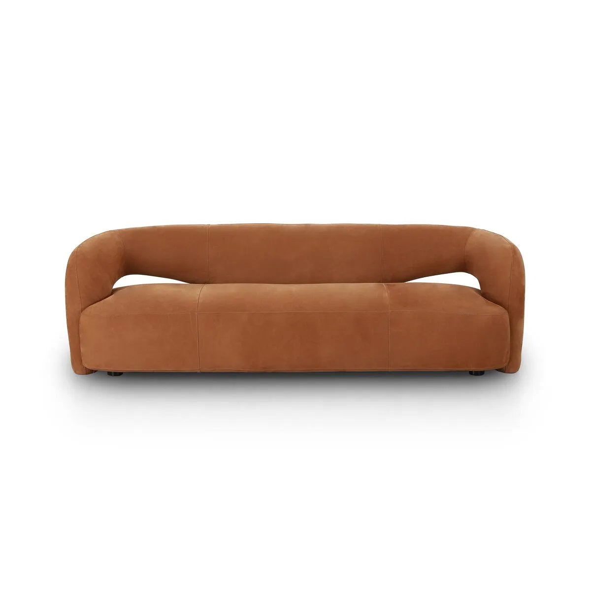 Featuring Mazie Nubuck Cognac Sofa by Four Hands at Amethyst Home. The Mazie Nubuck Suede Cognac Sofa is a luxurious and stylish choice for any living space. Crafted with high-quality nubuck material, this sofa offers unparalleled comfort and durability. Its timeless design and rich color will enhance any home decor.
Overall Dimensions: 35.0" L x 95.5 " W. Amethyst Home provides interior design, new home construction design consulting, vintage area rugs, and lighting in the Kansas City metro area.