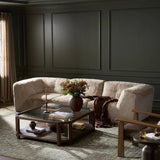 Featuring Miles Boden Pewter 3Pc Sectional Sofa by Four Hands at Amethyst Home. Modularity at its best — and comfiest. Three piece sectional covered in a plush fabric that's luxuriously soft to the touch. Overall Dimensions: 125.75"w x 44.50"d x 28.25"h. Amethyst Home provides interior design, new home construction design consulting, vintage area rugs, and lighting in the Omaha metro area.
