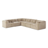 Featuring Miles Boden Pewter 6Pc Sectional by Four Hands at Amethyst Home. Modularity at its best — and comfiest. Six piece sectional covered in a plush fabric that's luxuriously soft to the touch. Overall Dimensions: 162.50"w x 125.75"d x 28.25"h. Amethyst Home provides interior design, new home construction design consulting, vintage area rugs, and lighting in the Nashville metro area.