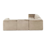 Featuring Miles Boden Pewter 6Pc Sectional by Four Hands at Amethyst Home. Modularity at its best — and comfiest. Six piece sectional covered in a plush fabric that's luxuriously soft to the touch. Overall Dimensions: 162.50"w x 125.75"d x 28.25"h. Amethyst Home provides interior design, new home construction design consulting, vintage area rugs, and lighting in the Newport Beach metro area.