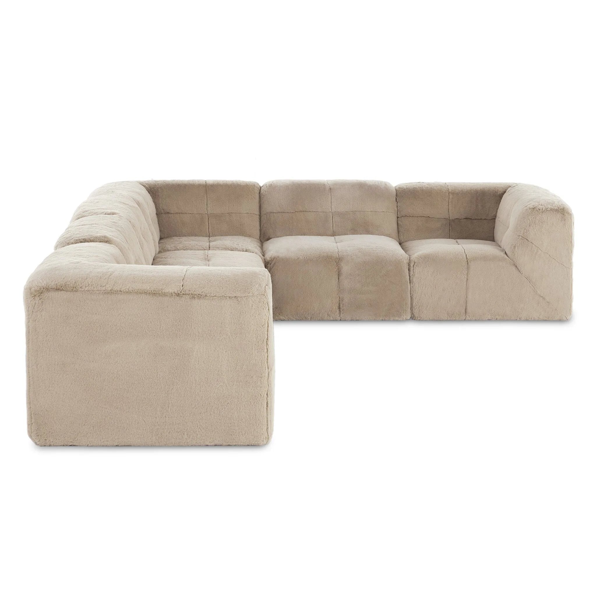 Featuring Miles Boden Pewter 6Pc Sectional by Four Hands at Amethyst Home. Modularity at its best — and comfiest. Six piece sectional covered in a plush fabric that's luxuriously soft to the touch. Overall Dimensions: 162.50"w x 125.75"d x 28.25"h. Amethyst Home provides interior design, new home construction design consulting, vintage area rugs, and lighting in the Tampa metro area.