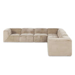Featuring Miles Boden Pewter 7Pc Sectional by Four Hands at Amethyst Home. Modularity at its best, and softest. This versatile sectional includes seven pieces crafted with soft cushioning and S-spring suspension for a supportive sit. All covered in a plush, furry fabric that feels luxurious to sink into. Discreet seams add a touch of structure throughout. Over. Amethyst Home provides interior design, new home construction design consulting, vintage area rugs, and lighting in the Dallas metro area.