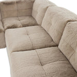 Featuring Miles Boden Pewter 7Pc Sectional by Four Hands at Amethyst Home. Modularity at its best, and softest. This versatile sectional includes seven pieces crafted with soft cushioning and S-spring suspension for a supportive sit. All covered in a plush, furry fabric that feels luxurious to sink into. Discreet seams add a touch of structure throughout. Ove. Amethyst Home provides interior design, new home construction design consulting, vintage area rugs, and lighting in the Houston metro area.