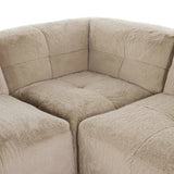 Featuring Miles Boden Pewter 7Pc Sectional by Four Hands at Amethyst Home. Modularity at its best, and softest. This versatile sectional includes seven pieces crafted with soft cushioning and S-spring suspension for a supportive sit. All covered in a plush, furry fabric that feels luxurious to sink into. Discreet seams add a touch of structure throughou. Amethyst Home provides interior design, new home construction design consulting, vintage area rugs, and lighting in the Newport Beach metro area.