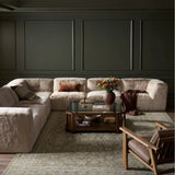 Featuring Miles Boden Pewter 7Pc Sectional by Four Hands at Amethyst Home. Modularity at its best, and softest. This versatile sectional includes seven pieces crafted with soft cushioning and S-spring suspension for a supportive sit. All covered in a plush, furry fabric that feels luxurious to sink into. Discreet seams add a touch of structure throughout. O. Amethyst Home provides interior design, new home construction design consulting, vintage area rugs, and lighting in the Park City metro area.
