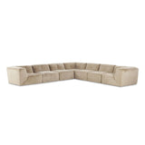 Featuring Miles Boden Pewter 7Pc Sectional by Four Hands at Amethyst Home. Modularity at its best, and softest. This versatile sectional includes seven pieces crafted with soft cushioning and S-spring suspension for a supportive sit. All covered in a plush, furry fabric that feels luxurious to sink into. Discreet seams add a touch of structure througho. Amethyst Home provides interior design, new home construction design consulting, vintage area rugs, and lighting in the Salt Lake City metro area.