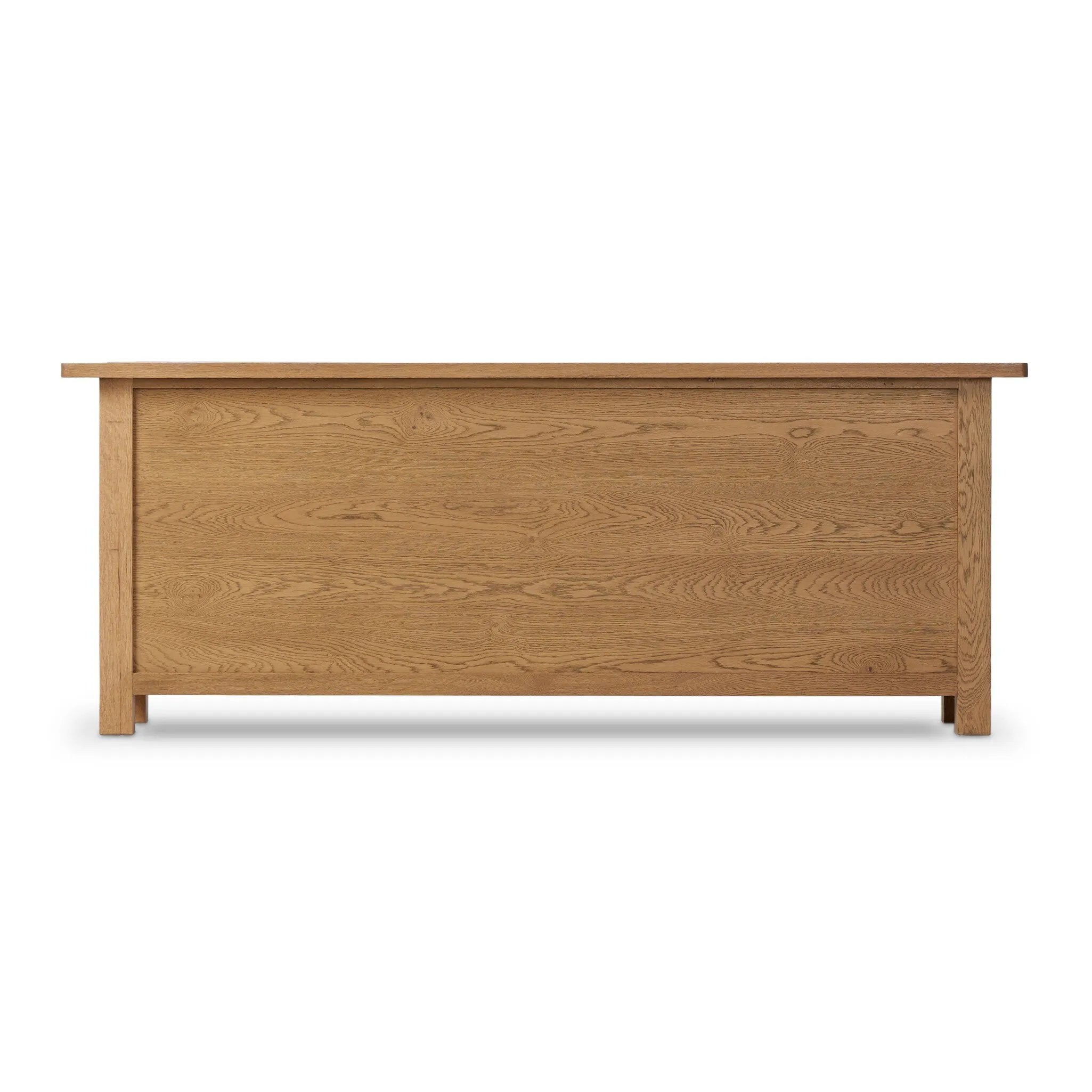 Drawing inspiration from a vintage general store counter, a storage-driven dresser reflects traditional and functional design. Thick oak legs with softened corners provide sturdy support, while oak knobs add a classic touch. An inset tray top and a versatile drawer configuration offer ample storage Amethyst Home provides interior design, new home construction design consulting, vintage area rugs, and lighting in the Des Moines metro area.