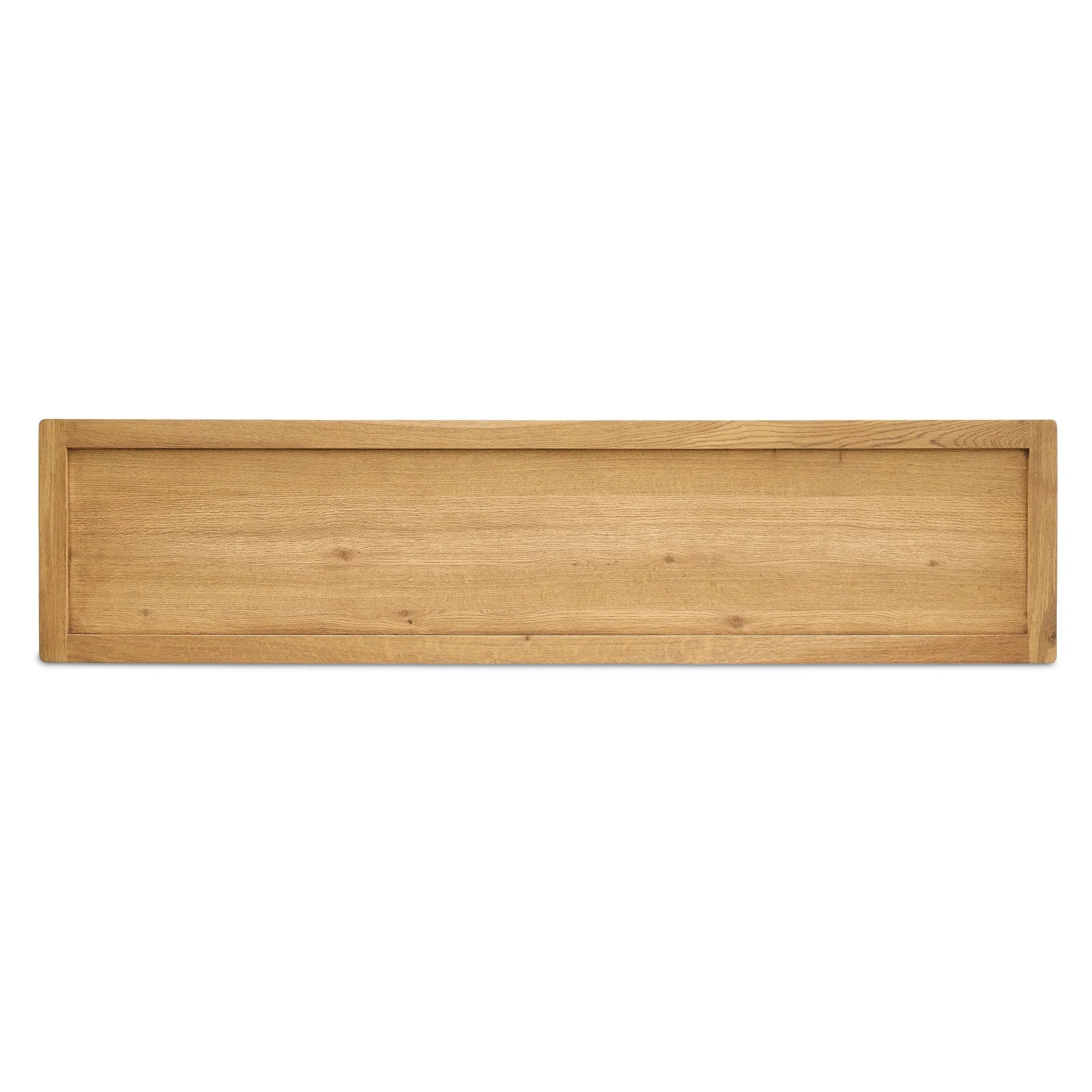 Featuring Millbrook Natural Light Oak Media Console by Four Hands at Amethyst Home. Inspired by a vintage general store counter, this console table features a heritage design with a modern twist. Thick oak legs with softened corners provide sturdy support, while oak knobs add a touch of classic charm. The inset tray top and varied drawer configuration offer a. Amethyst Home provides interior design, new home construction design consulting, vintage area rugs, and lighting in the Seattle metro area.