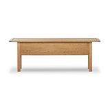 Featuring Millbrook Natural Light Oak Veneer Console Table by Four Hands at Amethyst Home. Inspired by a vintage general store counter, this console table features a heritage design with a modern twist. Thick oak legs with softened corners provide sturdy support, while oak knobs add a touch of classic charm. The inset tray top and varied drawer configuration of. Amethyst Home provides interior design, new home construction design consulting, vintage area rugs, and lighting in the Miami metro area.