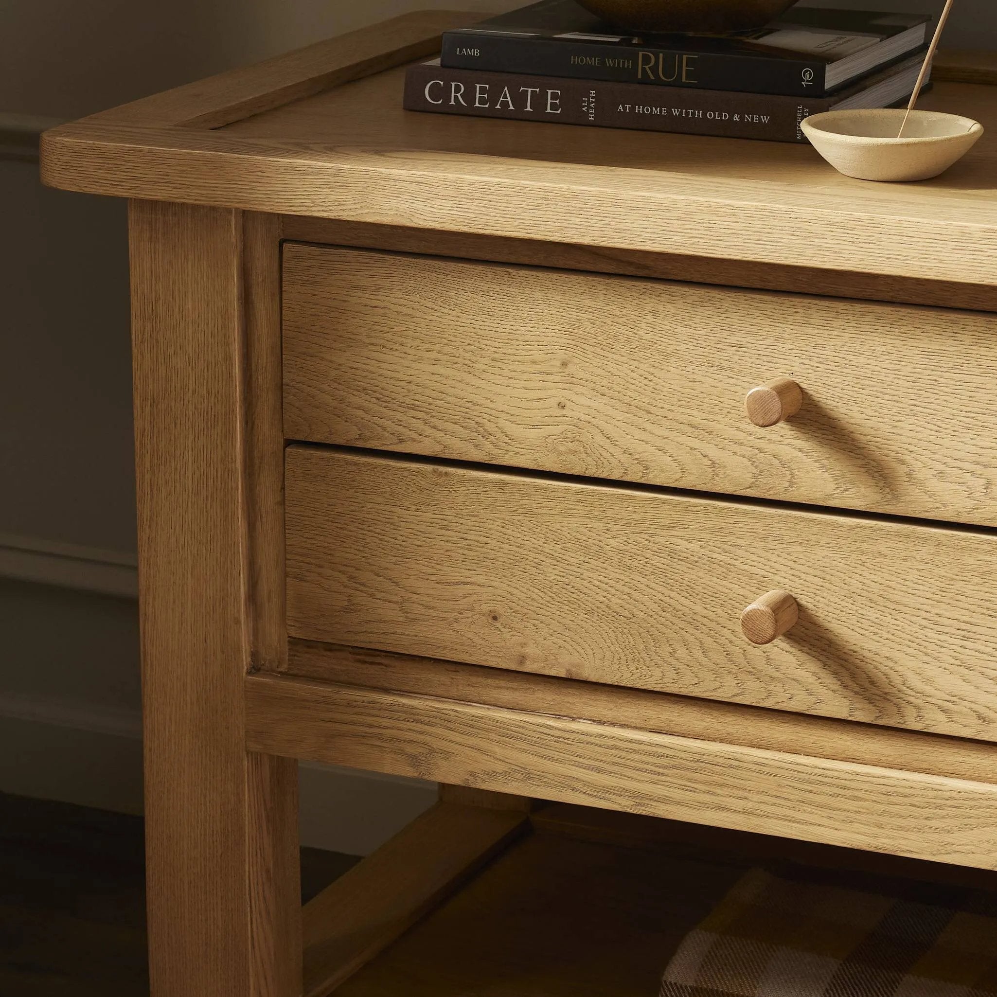 Featuring Millbrook Natural Light Oak Veneer Nightstand by Four Hands at Amethyst Home. Made from light, natural oak, the design of this two-drawer nightstand is inspired by a vintage general store counter. Softened corners and simple knob complete its heritage charm.Overall Dimensions: 38.00"w x 22.00"d x 27.00"hWeight : 90.08 lbsMaterials : Oak Veneer, . Amethyst Home provides interior design, new home construction design consulting, vintage area rugs, and lighting in the Kansas City metro area.