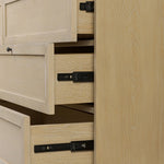 Featuring six spacious drawers with smooth fronts fixed with matching knobs, this light oak veneer dresser brings spacious storage to the room. This item has been modified to comply with the STURDY Act. See a full list of modified products and data changes in the “STURDY Act” file in the Downloads section below Amethyst Home provides interior design, new home construction design consulting, vintage area rugs, and lighting in the Omaha metro area.