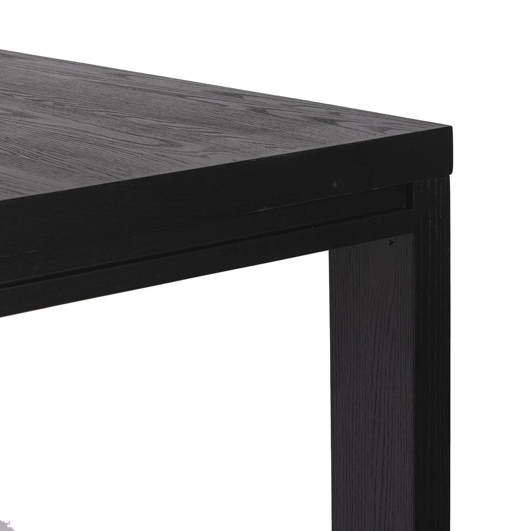Featuring Millie Drifted Matte Black Veneer Dining Table by Four Hands at Amethyst Home. Angled legs place a modern twist on the timeless Parsons table. Versatile black-finished oak moves between styles and color palettes with ease.
Overall Dimensions: 35.0" L x 72.0 " W x 30.0" H
Materials: Oak Veneer, Solid Oak, Poplar PlywoodWeight: 154.32 lbs. Amethyst Home provides interior design, new home construction design consulting, vintage area rugs, and lighting in the Winter Garden metro area.