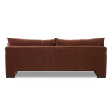 Structured yet deceivingly comfortable. The pillow-engulfed sofa features a distinctive raised seat deck with knife-edge cushions. Tapered arms include integrated pillows, while the tight seat-back provides a stable resting spot for its plush, loose-back pillows. Amethyst Home provides interior design, new home construction design consulting, vintage area rugs, and lighting in the Monterey metro area.