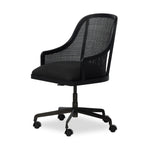 Contemporary details meet traditional design. Thin black oak frames a woven rattan back, offering an elevated take on the everyday desk chair.As fans of wabi sabi materials at Amethyst, we love the designer inspired Mischa Desk Chair. This item pairs well with other brands such as Visual Comfort and is perfect for minimalist homes Amethyst Home provides interior design, new home construction design consulting, vintage area rugs, and lighting in the San Diego metro area.