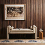 Featuring Mitchell Thames Cream Accent Bench by Four Hands at Amethyst Home. Trendy folded sides complement a comfortable bench-style seat of soft, cream-colored upholstery exclusive to Four Hands. Performance fabrics are specially created to withstand spills, stains, high traffic and wear, ensuring long-term comfort and unmatched durability.
Overall Dimens. Amethyst Home provides interior design, new home construction design consulting, vintage area rugs, and lighting in the Charlotte metro area.