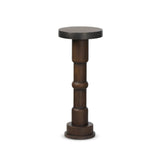 Crafted from mixed solid reclaimed woods with an aged finish, this modern-minded drink table works a handy extra surface into any room. With turned details on the post and a gunmetal-finished iron collars wrapping the top.As enthusiasts of wabi sabi style at Amethyst, we love the nature inspired Mizu End Table - Aged Belgium Bleach. Amethyst Home provides interior design, new home construction design consulting, vintage area rugs, and lighting in the Calabasas metro area.