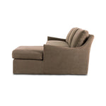 This two-piece sectional is defined by slightly sloping, flared arms and a floor-length slipcover. Finished in a soft, tight weave slipcover for a traditional style. Durable and soft to the touch, Libeco™-sourced linens are artisan-made and free of toxic chemicals. Slipcovered styles are fully removable and machine-washable for easy care Amethyst Home provides interior design, new home construction design consulting, vintage area rugs, and lighting in the Newport Beach metro area.