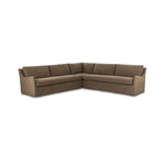 This three-piece sectional is defined by slightly sloping, flared arms and a floor-length slipcover. Finished in a soft, tight weave slipcover for a traditional style. Durable and soft to the touch, Libeco™-sourced linens are artisan-made and free of toxic chemicals. Slipcovered styles are fully removable and machine-washable for easy care Amethyst Home provides interior design, new home construction design consulting, vintage area rugs, and lighting in the Laguna Beach metro area.