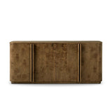 Finished in a unique rye, a mix of solid oak and oak veneer shape a simplified four-door sideboard, with subtly rounded corners for a touch of softness. Large, exaggerated hardware finishes the look.As fans of natural aesthetics at Amethyst, we love the nature inspired Morley Sideboard - Rye Medium Burl Oak Veneer. Amethyst Home provides interior design, new home construction design consulting, vintage area rugs, and lighting in the Portland metro area.