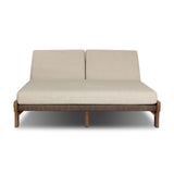 Create an outdoor space that transports you to far corners of the globe. Inspired by traditional daybeds found in Indonesia, this outdoor double chaise features a beautifully crafted frame made of FSC-certified solid teak with pull-through details and monochromatic weaving throughout. Amethyst Home provides interior design, new home construction design consulting, vintage area rugs, and lighting in the Nashville metro area.