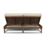 Create an outdoor space that transports you to far corners of the globe. Inspired by traditional daybeds found in Indonesia, this outdoor double chaise features a beautifully crafted frame made of FSC-certified solid teak with pull-through details and monochromatic weaving throughout. Amethyst Home provides interior design, new home construction design consulting, vintage area rugs, and lighting in the Omaha metro area.